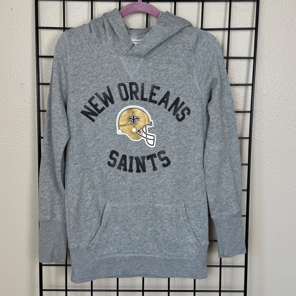 PINK Victoria's Sectet New Orleans Saints Hoodie Women Medium Gray NFL Pullover